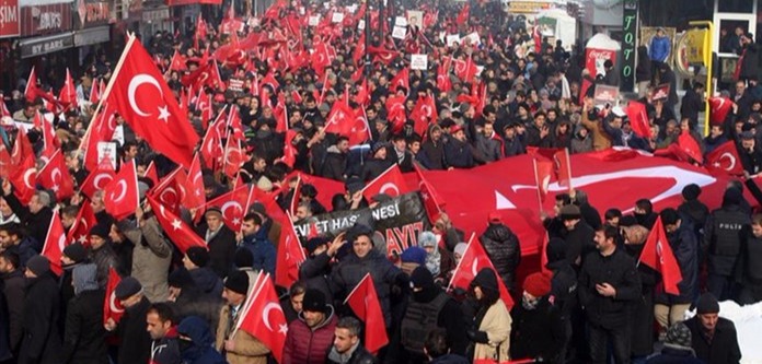 Ağrı’da Binlerce Kişi Teröre Lanet Yürüyüşü Düzenledi