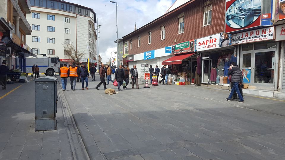 Ağrı ilimizde cadde ve sokaklar doldu taştı.