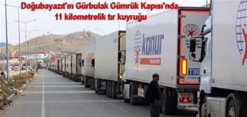 Doğubayazıt'ın Gürbulak Gümrük Kapısı'nda 11 kilometrelik tır kuyruğu